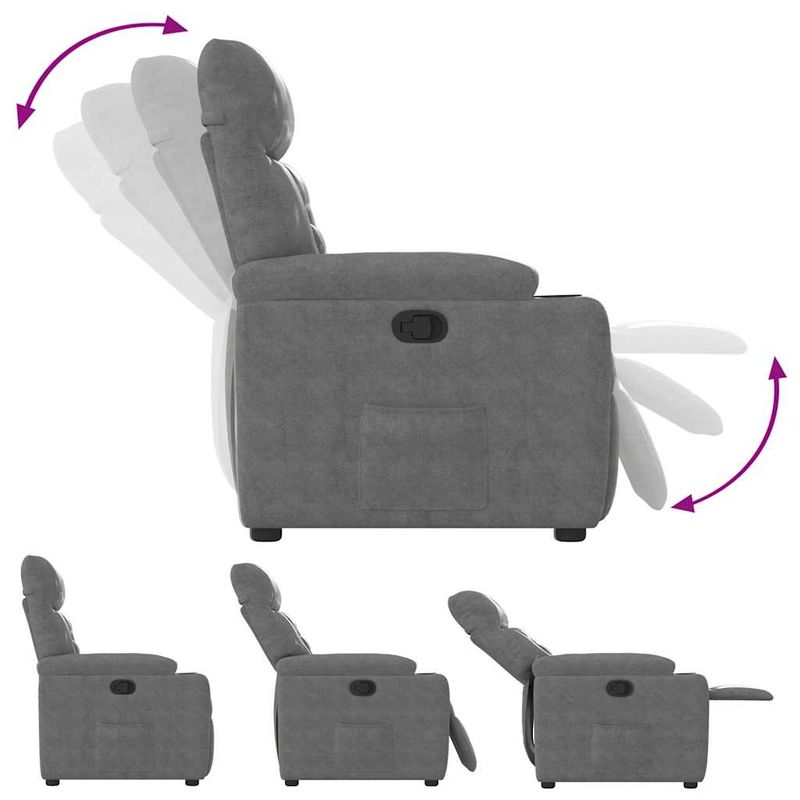 Casa si Gradina - Mobilier - Scaune si fotolii - Fotolii - Fotoliu rabatabil, gri inchis, microfibra - Infinity.ro