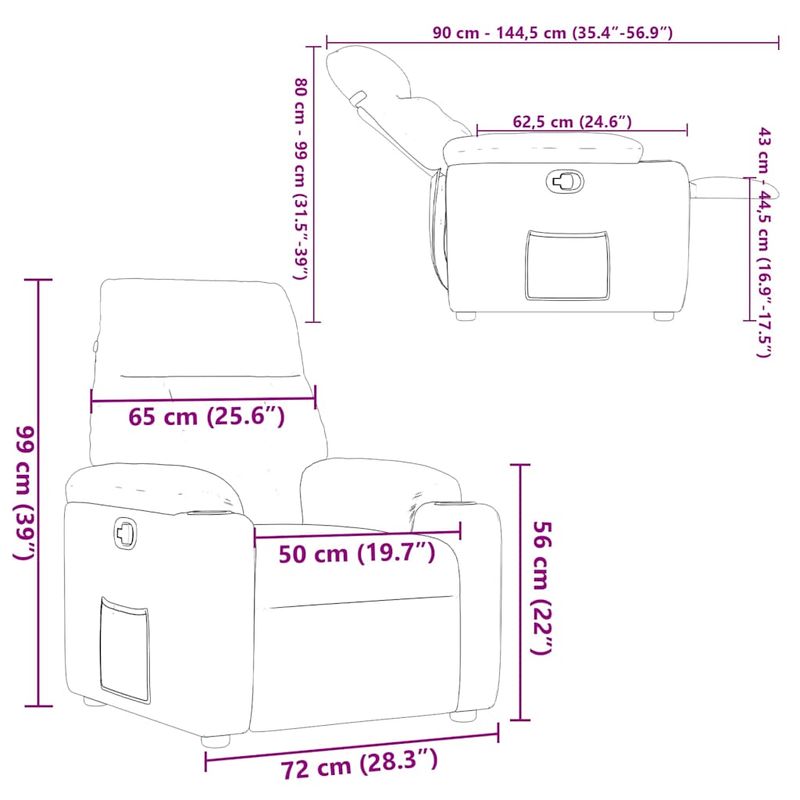Casa si Gradina - Mobilier - Scaune si fotolii - Fotolii - Fotoliu rabatabil, gri inchis, microfibra - Infinity.ro