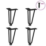 Casa si Gradina - Mobilier - Feronerie si accesorii mobila - Picioare de masa in ac de par 4 buc Negru 20 cm Otel masiv, model 3 rods - Infinity.ro