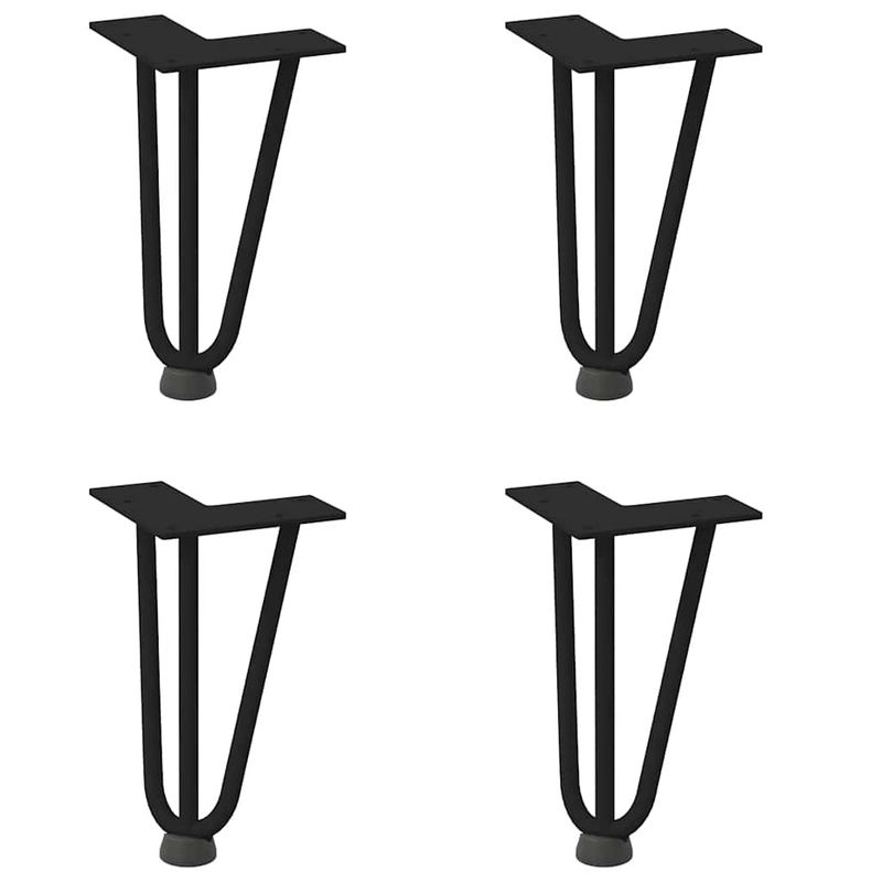 Casa si Gradina - Mobilier - Feronerie si accesorii mobila - Picioare de masa in ac de par 4 buc Negru 20 cm Otel masiv, model 3 rods - Infinity.ro