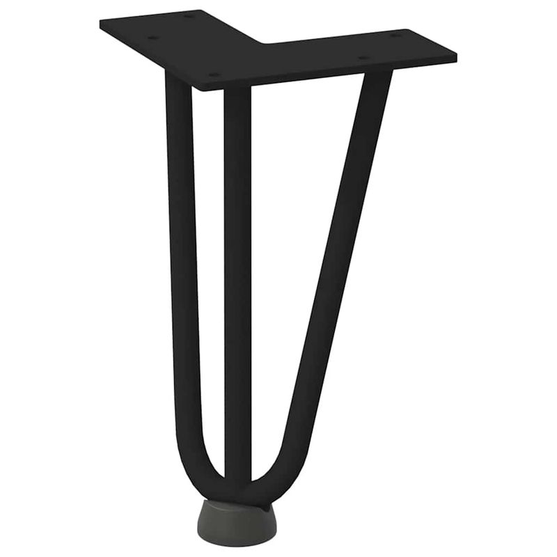 Casa si Gradina - Mobilier - Feronerie si accesorii mobila - Picioare de masa in ac de par 4 buc Negru 20 cm Otel masiv, model 3 rods - Infinity.ro