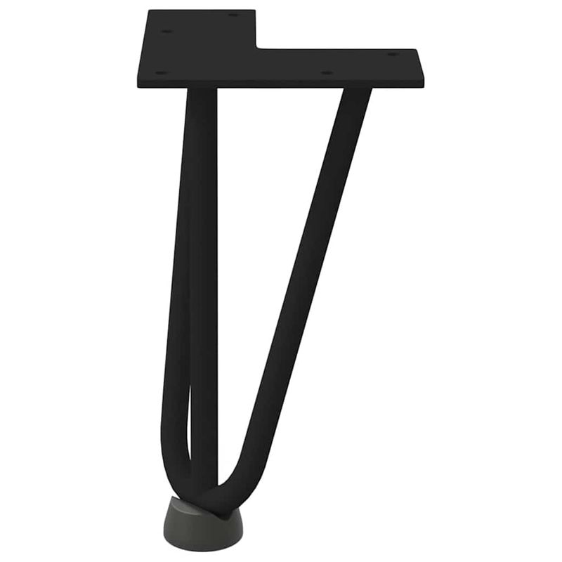 Casa si Gradina - Mobilier - Feronerie si accesorii mobila - Picioare de masa in ac de par 4 buc Negru 20 cm Otel masiv, model 3 rods - Infinity.ro