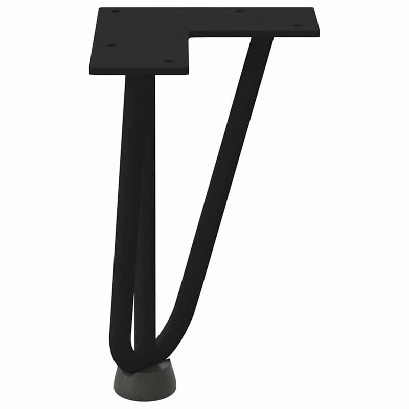 Casa si Gradina - Mobilier - Feronerie si accesorii mobila - Picioare de masa in ac de par 4 buc Negru 20 cm Otel masiv, model 3 rods - Infinity.ro