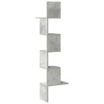 Casa si Gradina - Mobilier - Biblioteci si rafturi - Rafturi - Raft de perete pentru colt, gri beton, 32x32x127,5 cm, PAL - Infinity.ro
