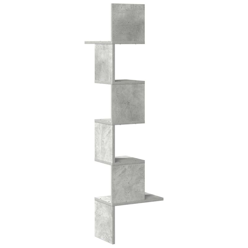 Casa si Gradina - Mobilier - Biblioteci si rafturi - Rafturi - Raft de perete pentru colt, gri beton, 32x32x127,5 cm, PAL - Infinity.ro