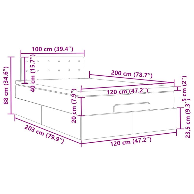 Casa si Gradina - Mobilier - Paturi si accesorii - Paturi - Cadru de pat otoman saltea neagra 120x200cm piele artificiala - Infinity.ro