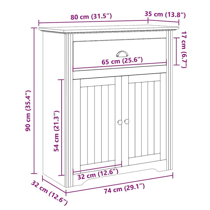 Casa si Gradina - Mobilier - Dulapuri si sifoniere - Dulapuri - Dulap de hol "BODO" gri 80x35x90 cm - Infinity.ro