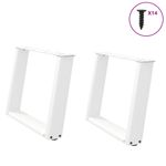 Casa si Gradina - Mobilier - Feronerie si accesorii mobila - Picioare masuta cafea in forma de U 2 buc alb 60x(42-43)cm otel - Infinity.ro