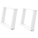 Casa si Gradina - Mobilier - Feronerie si accesorii mobila - Picioare masuta cafea in forma de U 2 buc alb 60x(42-43)cm otel - Infinity.ro