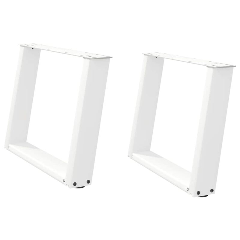 Casa si Gradina - Mobilier - Feronerie si accesorii mobila - Picioare masuta cafea in forma de U 2 buc alb 60x(42-43)cm otel - Infinity.ro