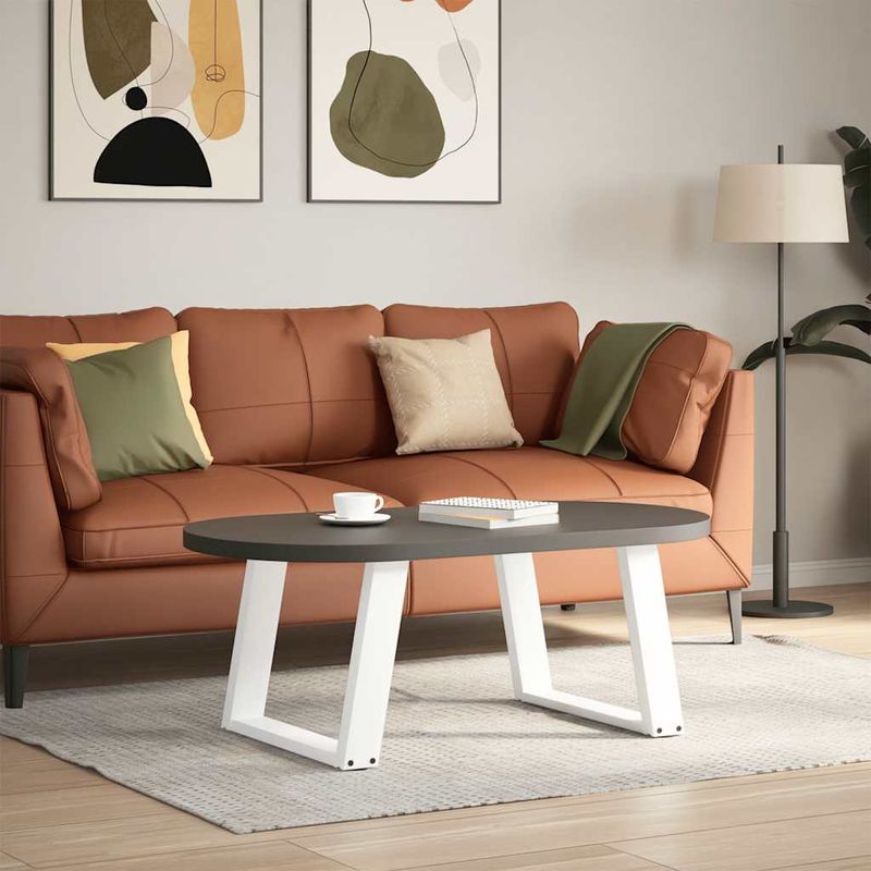 Casa si Gradina - Mobilier - Feronerie si accesorii mobila - Picioare masuta cafea in forma de U 2 buc alb 60x(42-43)cm otel - Infinity.ro