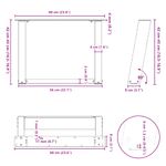 Casa si Gradina - Mobilier - Feronerie si accesorii mobila - Picioare masuta cafea in forma de U 2 buc alb 60x(42-43)cm otel - Infinity.ro