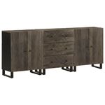 Casa si Gradina - Mobilier - Dulapuri si sifoniere - Dulapuri - Bufete 3 buc Negru 60x33x75 cm lemn masiv de mango - Infinity.ro
