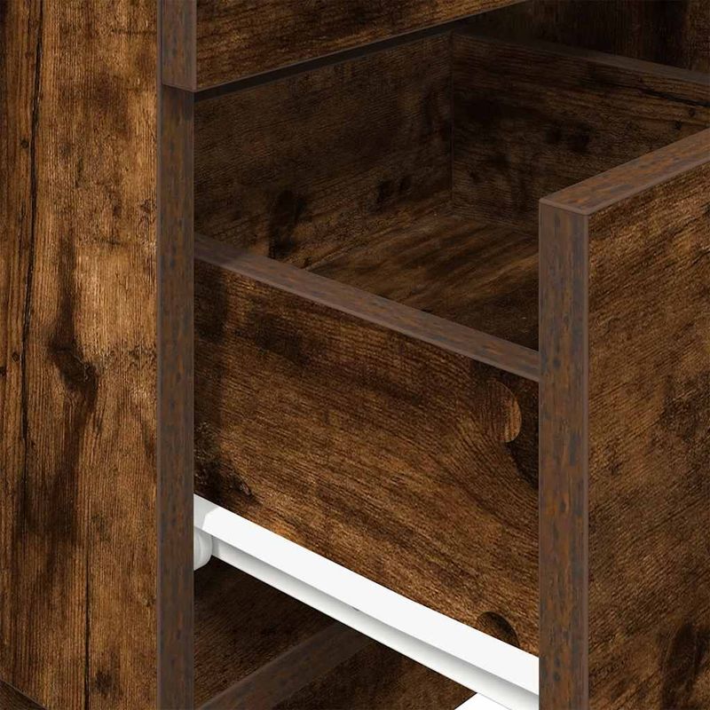 Casa si Gradina - Mobilier - Comode si corpuri - Noptiere - Noptiera cu 2 sertare stejar afumat 36x36x68 cm - Infinity.ro