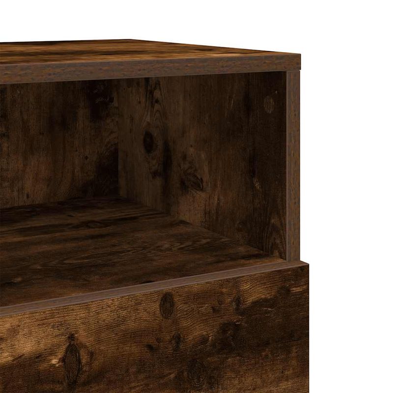 Casa si Gradina - Mobilier - Comode si corpuri - Noptiere - Noptiera cu 2 sertare stejar afumat 36x36x68 cm - Infinity.ro