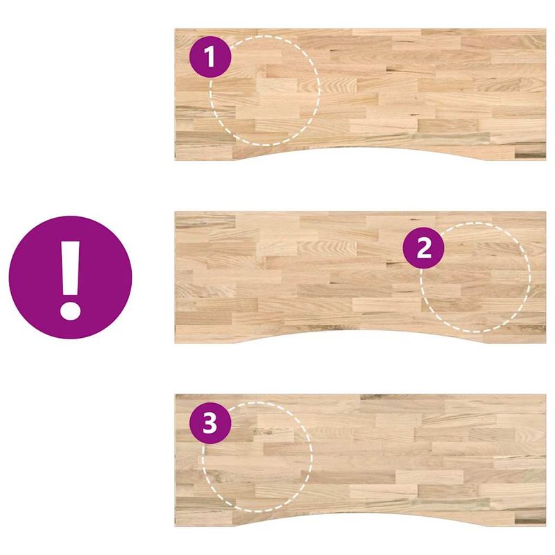 Casa si Gradina - Constructii - Lemn constructii - Placi lemn - Blat de birou netratat Lemn masiv de stejar dreptunghiular, mărime 140x60x2.5 cm - Infinity.ro