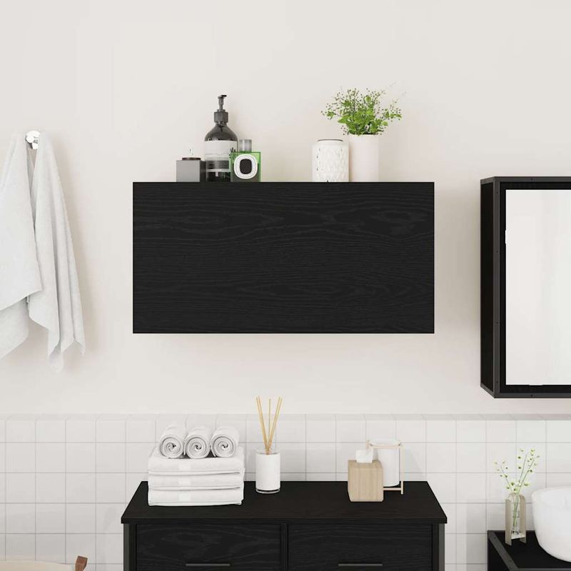 Casa si Gradina - Mobilier - Mobilier baie - Corpuri baie - Dulap de perete de baie, negru, 80x25x40 cm, lemn prelucrat - Infinity.ro