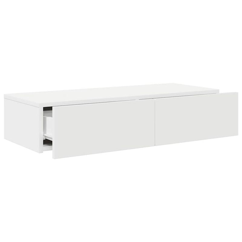 Casa si Gradina - Mobilier - Biblioteci si rafturi - Rafturi - Raft de perete cu sertare, alb, 80x33x17 cm, lemn prelucrat - Infinity.ro