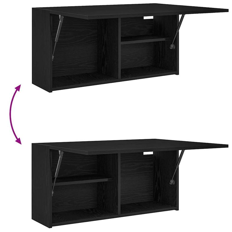 Casa si Gradina - Mobilier - Mobilier baie - Corpuri baie - Dulap de perete de baie, negru, 80x25x40 cm, lemn prelucrat - Infinity.ro