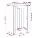 Casa si Gradina - Mobilier - Mobilier baie - Comode baie - Dulap de baie "BODO" gri 44x30x60 cm - Infinity.ro