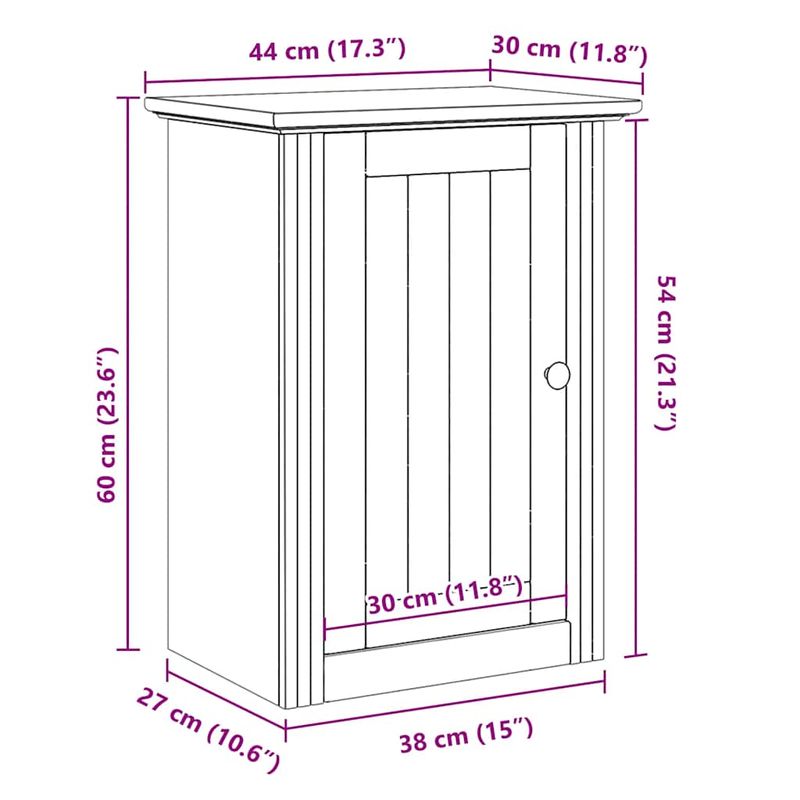 Casa si Gradina - Mobilier - Mobilier baie - Comode baie - Dulap de baie "BODO" gri 44x30x60 cm - Infinity.ro