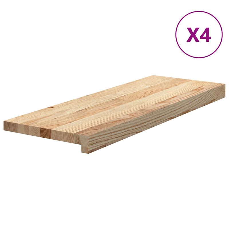 Casa si Gradina - Constructii - Scari si accesorii interioare - Accesorii scari interioare - Trepte scari 4 buc Stejar masiv netratat 70x25x2 cm - Infinity.ro