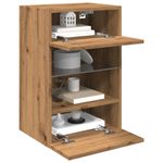 Casa si Gradina - Mobilier - Comode si corpuri - Comode - Comode TV cu lumini LED, 2 buc. Stejar artizanal 40x30x60,5 cm - Infinity.ro