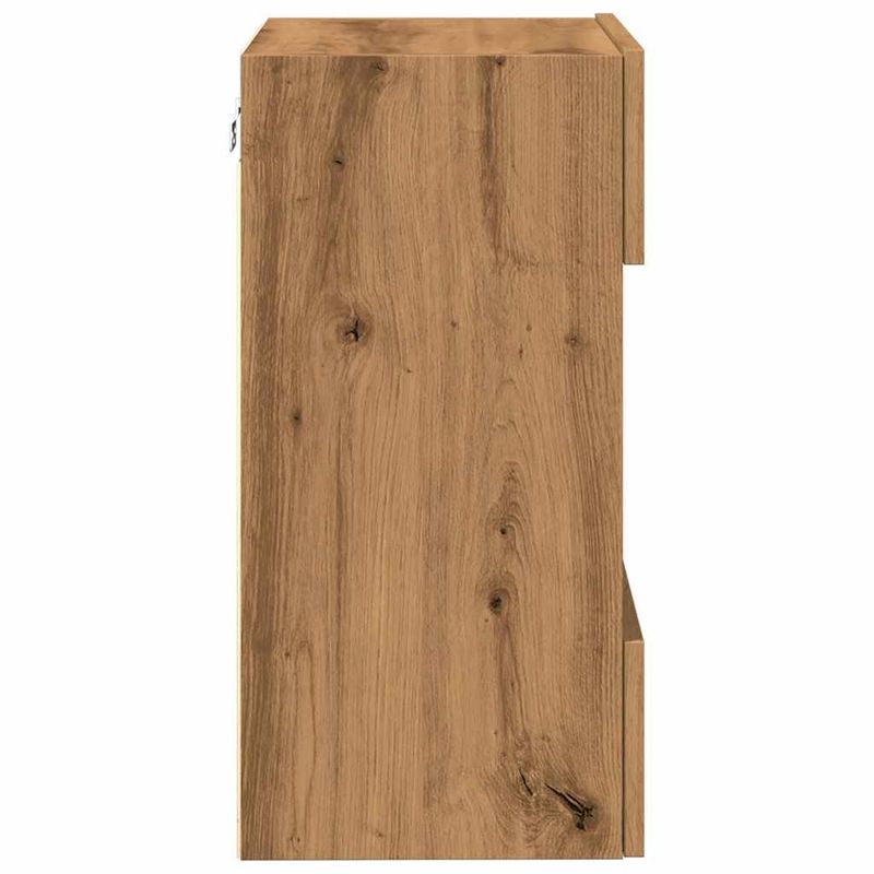 Casa si Gradina - Mobilier - Comode si corpuri - Comode - Comode TV cu lumini LED, 2 buc. Stejar artizanal 40x30x60,5 cm - Infinity.ro