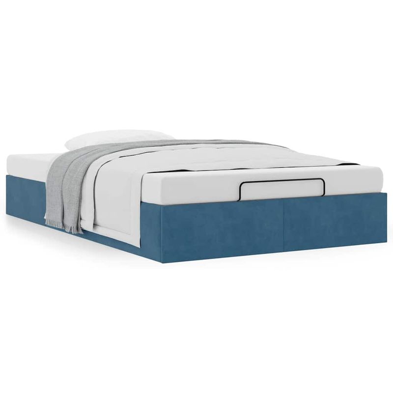 Casa si Gradina - Mobilier - Paturi si accesorii - Paturi - Cadru de pat otoman fara saltea albastru inchis catifea, mărime 120x190 cm - Infinity.ro
