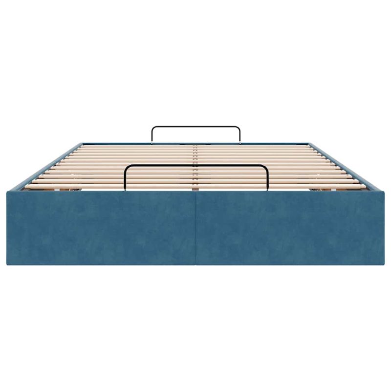 Casa si Gradina - Mobilier - Paturi si accesorii - Paturi - Cadru de pat otoman fara saltea albastru inchis catifea, mărime 120x190 cm - Infinity.ro