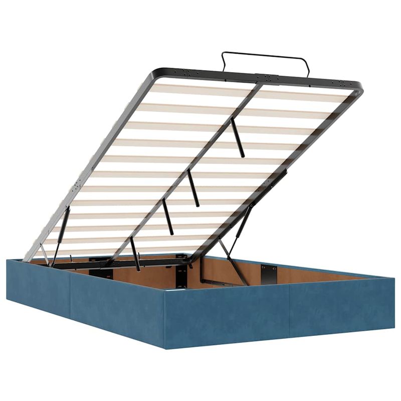 Casa si Gradina - Mobilier - Paturi si accesorii - Paturi - Cadru de pat otoman fara saltea albastru inchis catifea, mărime 120x190 cm - Infinity.ro
