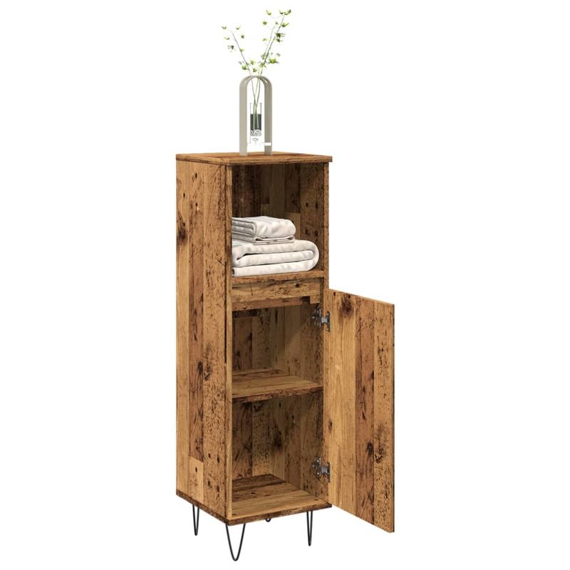 Casa si Gradina - Mobilier - Mobilier baie - Comode baie - Dulap de baie, lemn vechi, 30x30x100 cm, lemn prelucrat - Infinity.ro