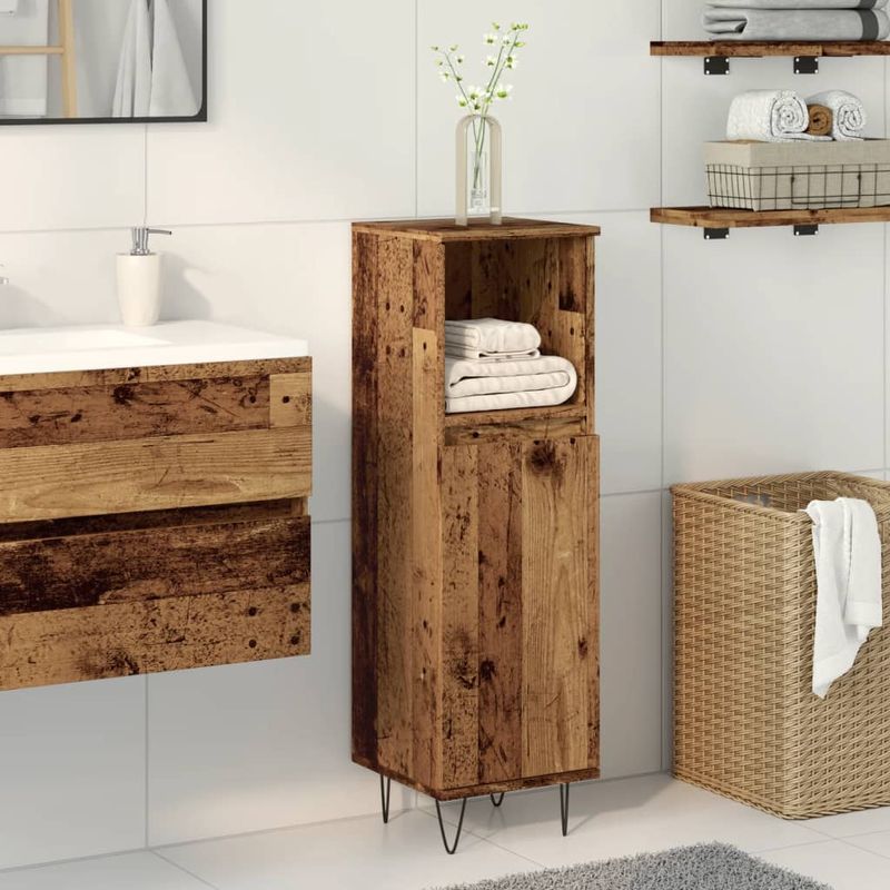 Casa si Gradina - Mobilier - Mobilier baie - Comode baie - Dulap de baie, lemn vechi, 30x30x100 cm, lemn prelucrat - Infinity.ro