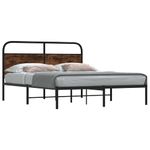 Casa si Gradina - Mobilier - Paturi si accesorii - Paturi - Cadru pat fara saltea stejar fumuriu 150x200 cm lemn prelucrat - Infinity.ro