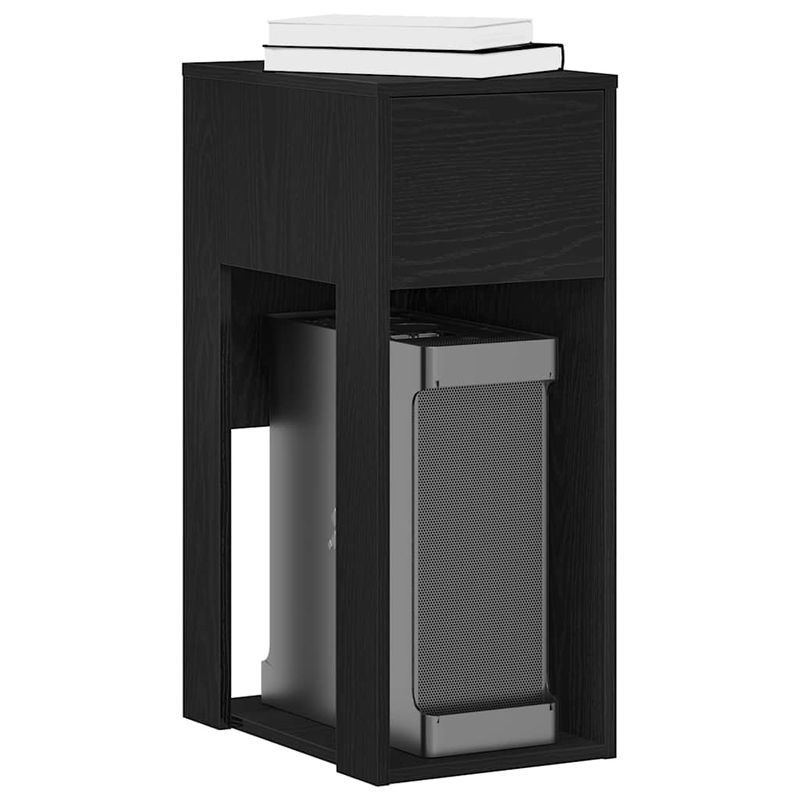 Casa si Gradina - Mobilier - Mese si birouri - Birouri - Suport turn pentru computer cu sertar negru 30x44x74 cm - Infinity.ro