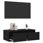 Casa si Gradina - Mobilier - Comode si corpuri - Comode - Dulap TV cu lumini LED Stejar negru 75x35,5x25 cm - Infinity.ro