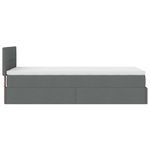 Casa si Gradina - Mobilier - Paturi si accesorii - Paturi - Pat otoman cu saltea tesatura gri inchis 90x200 cm, model cu blocuri pătrate - Infinity.ro