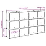 Casa si Gradina - Mobilier - Organizare si depozitare - Organizator incaltaminte - Organizator cub de depozitare cu usi, 12 cuburi, negru, PP - Infinity.ro
