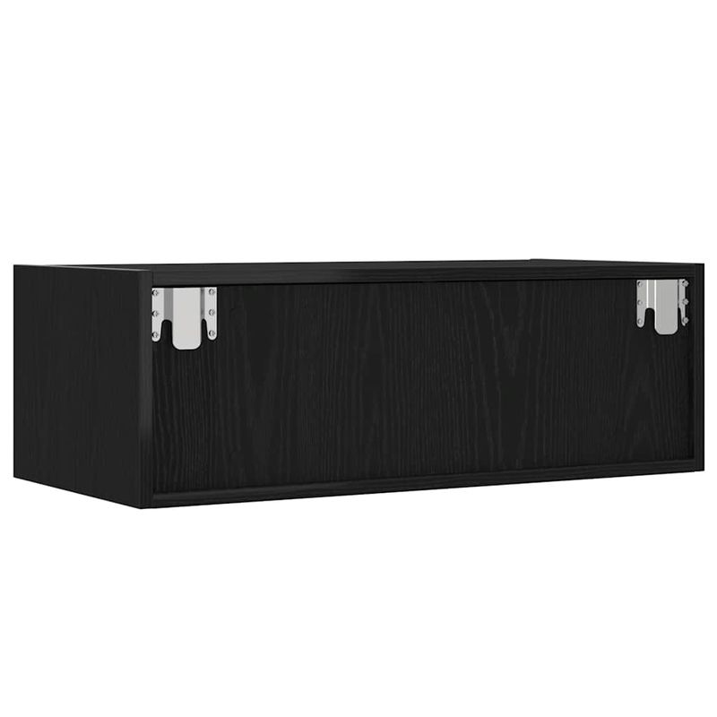Casa si Gradina - Mobilier - Comode si corpuri - Comode - Dulap TV cu lumini LED Stejar negru 75x35,5x25 cm - Infinity.ro