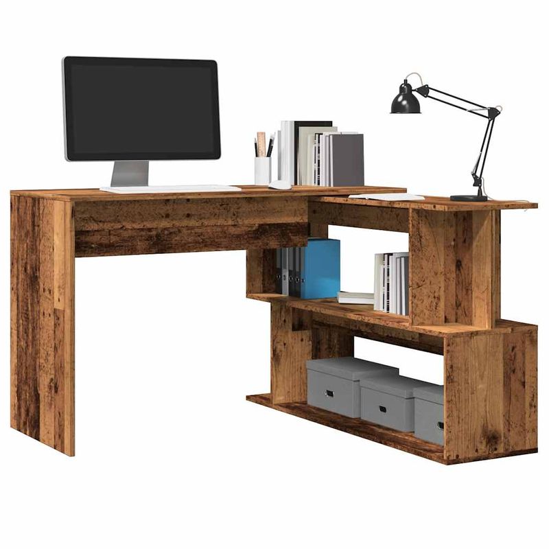Casa si Gradina - Mobilier - Mese si birouri - Birouri - Birou de colt, lemn vechi, 200,5x50x76 cm, PAL - Infinity.ro