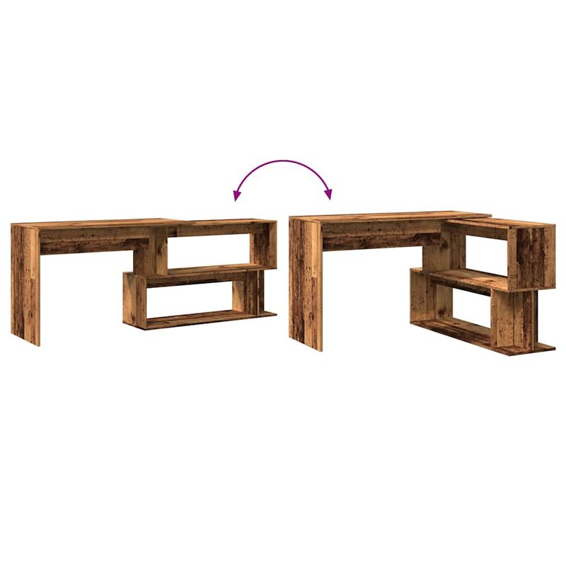Casa si Gradina - Mobilier - Mese si birouri - Birouri - Birou de colt, lemn vechi, 200,5x50x76 cm, PAL - Infinity.ro
