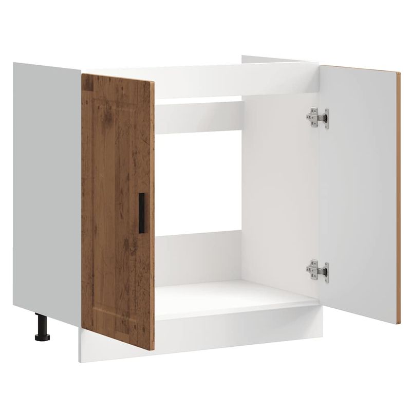 Casa si Gradina - Mobilier - Comode si corpuri - Corpuri bucatarie - Dulap de baza pentru chiuveta „Porto” din lemn vechi lemn - Infinity.ro