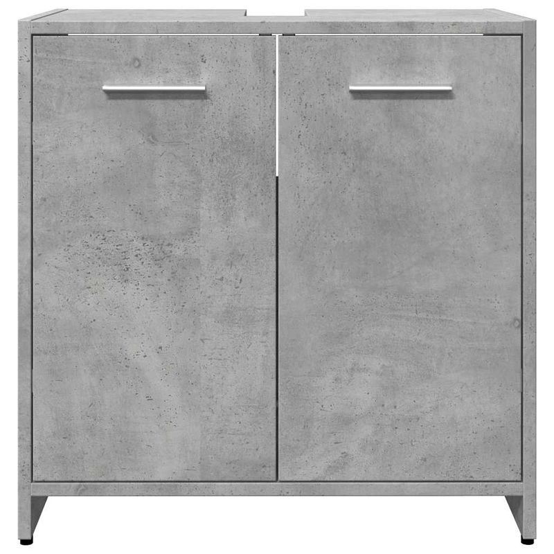 Casa si Gradina - Mobilier - Mobilier baie - Comode baie - Dulap pentru chiuveta de baie gri beton lemn prelucrat - Infinity.ro