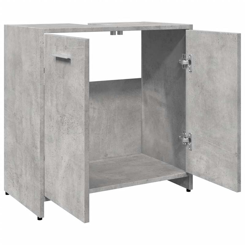 Casa si Gradina - Mobilier - Mobilier baie - Comode baie - Dulap pentru chiuveta de baie gri beton lemn prelucrat - Infinity.ro