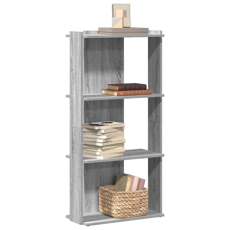 Casa si Gradina - Mobilier - Biblioteci si rafturi - Biblioteci - Biblioteca cu 3 niveluri gri sonoma 60x30x120 cm lemn prelucrat - Infinity.ro