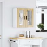 Casa si Gradina - Mobilier - Comode si corpuri - Corpuri bucatarie - Dulap de bucatarie cu usa de sticla din stejar Sonoma „Porto”., model 1x dulap de perete din sticlă (2 uși), mărime 60x31x60 cm - Infinity.ro