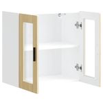 Casa si Gradina - Mobilier - Comode si corpuri - Corpuri bucatarie - Dulap de bucatarie cu usa de sticla din stejar Sonoma „Porto”., model 1x dulap de perete din sticlă (2 uși), mărime 60x31x60 cm - Infinity.ro