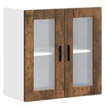 Casa si Gradina - Mobilier - Comode si corpuri - Corpuri bucatarie - Dulap de bucatarie cu usa din sticla stejar afumat „Porto”., model 1x dulap de perete din sticlă (2 uși), mărime 60x31x60 cm - Infinity.ro