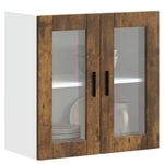 Casa si Gradina - Mobilier - Comode si corpuri - Corpuri bucatarie - Dulap de bucatarie cu usa din sticla stejar afumat „Porto”., model 1x dulap de perete din sticlă (2 uși), mărime 60x31x60 cm - Infinity.ro