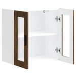 Casa si Gradina - Mobilier - Comode si corpuri - Corpuri bucatarie - Dulap de bucatarie cu usa din sticla stejar afumat „Porto”., model 1x dulap de perete din sticlă (2 uși), mărime 60x31x60 cm - Infinity.ro